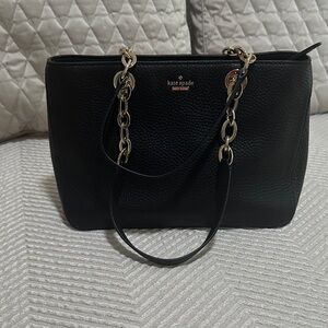 Kate Spade Black Shoulder Bag with Gold Accents